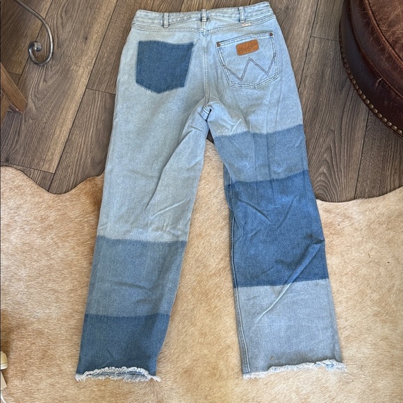 Billabong Wrangler collar Light Blue Denim Jeans patchwork size 31 - Picture 3 of 15